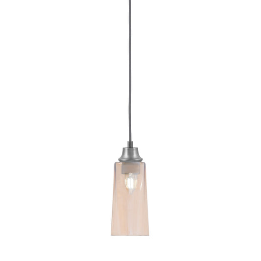 Toltec Cord 5in 1-Light Pendant | Graphite Steel and Amber Gradient Glass | Kitchen Island & Dining Room | 5 x 5 x 12 in | Model 32-GP-293