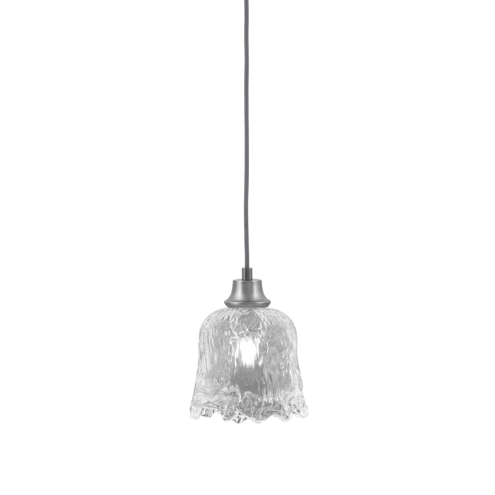 Toltec Cord 7in 1-Light Pendant | Industrial Graphite Steel and Clear Lava Glass | Kitchen Island & Dining Room | 7 x 8.75 in | Model 32-GP-4230