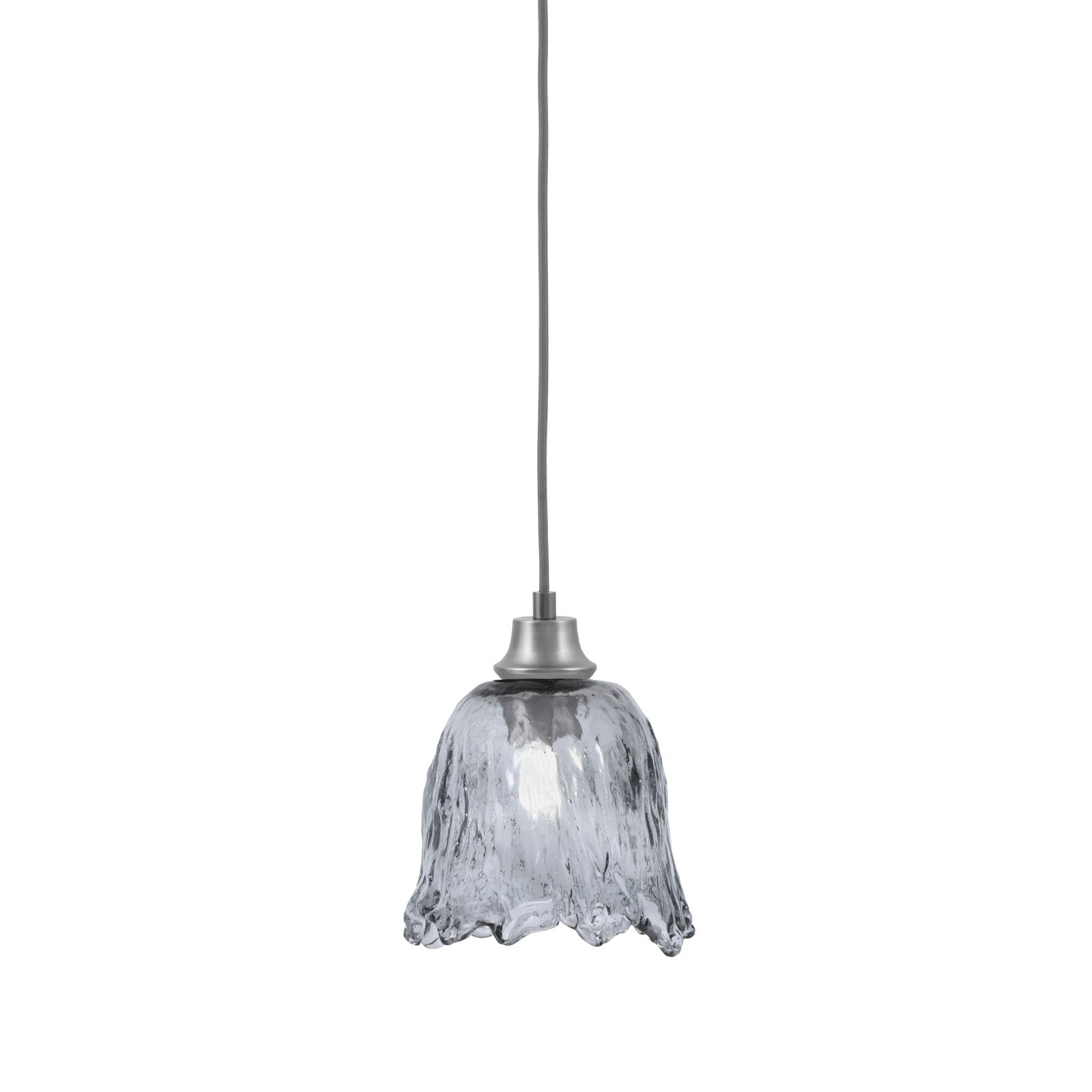 Toltec Cord 7in 1-Light Pendant | Graphite Steel and Smoke Lava Glass | Kitchen Island & Accent | 7 x 8.75 in | Model 32-GP-4232