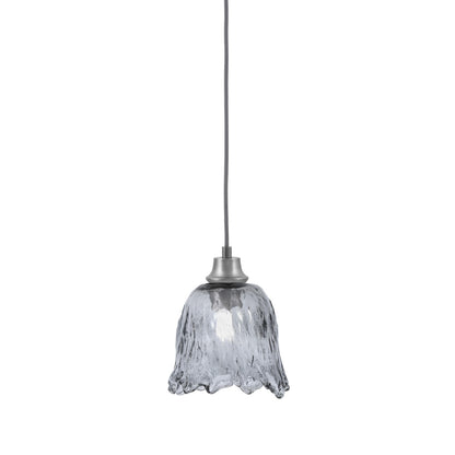 Toltec Cord 7in 1-Light Pendant | Graphite Steel and Smoke Lava Glass | Kitchen Island & Accent | 7 x 8.75 in | Model 32-GP-4232