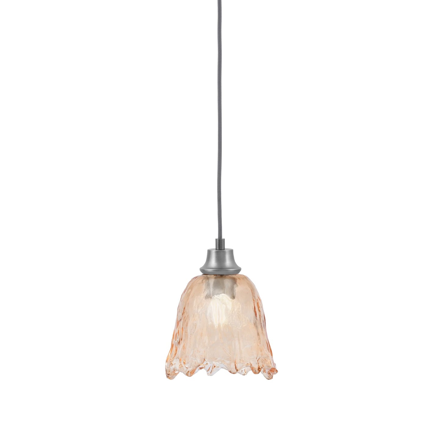 Toltec Cord 7in 1-Light Pendant | Graphite Steel and Amber Lava Glass | Kitchen Island & Dining Room | 7 x 8.75 in | Model 32-GP-4233