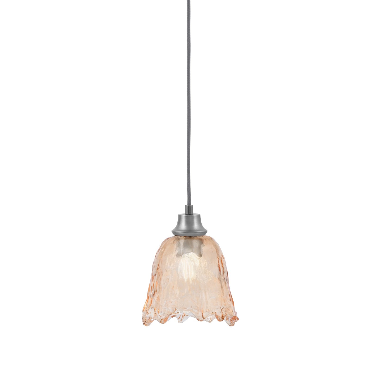 Toltec Cord 7in 1-Light Pendant | Graphite Steel and Amber Lava Glass | Kitchen Island & Dining Room | 7 x 8.75 in | Model 32-GP-4233