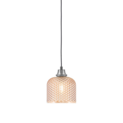 Toltec Cord 6in 1-Light Pendant | Graphite Steel and Amber Textured Glass | Kitchen Island & Accent | 6 x 7.5 in | Model 32-GP-4613