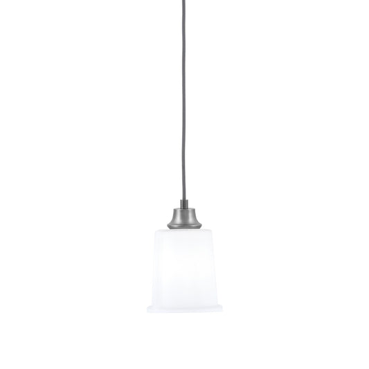 Toltec Cord 5.25in 1-Light Pendant | Minimalist Graphite Steel and White Opal Glass | Kitchen Island & Dining Room | 5.25 x 5.25 x 8 in | Model 32-GP-5031