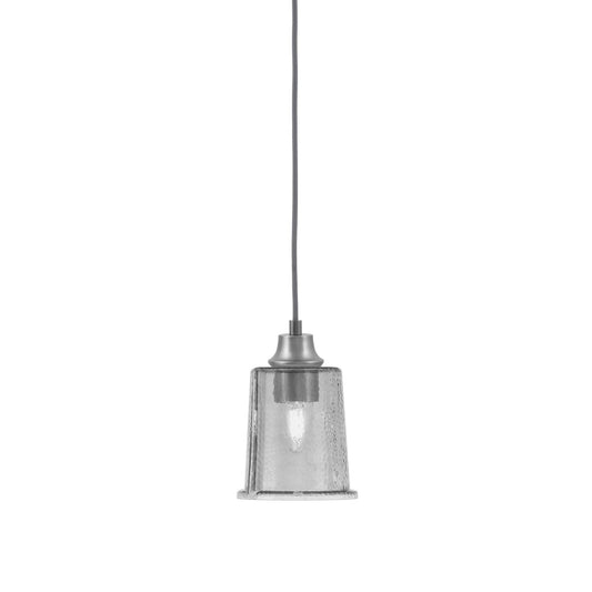 Toltec Cord 5.25in 1-Light Pendant | Modern Graphite Steel and Smoke Bubble Glass | Kitchen Island & Bar | 5.25 x 5.25 x 8 in | Model 32-GP-5032