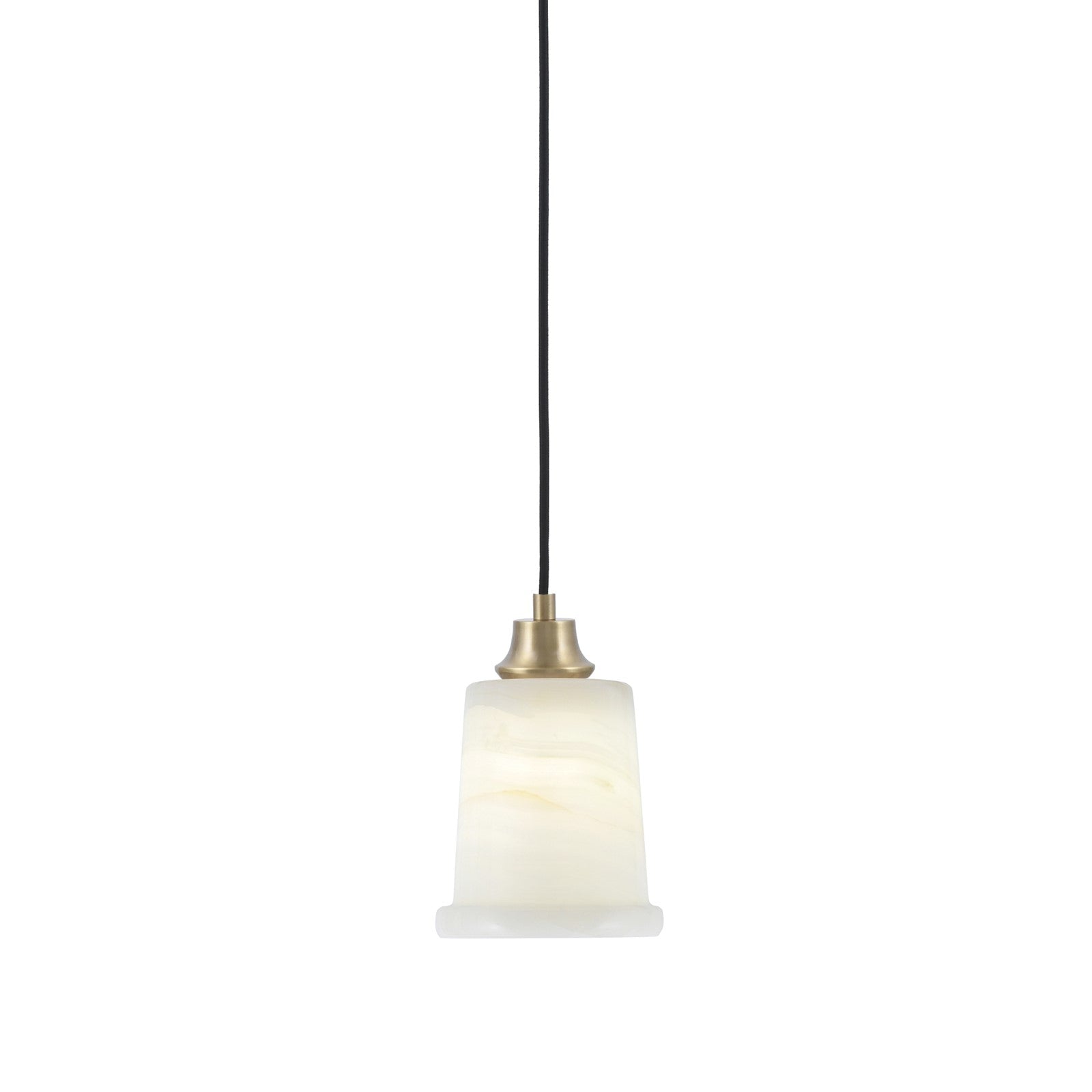Toltec Cord 5in 1-Light Pendant | New Age Brass Steel and Natural Stone Glass | Kitchen Island & Dining Room | 5 x 7.5 in | Model 32-NAB-4128