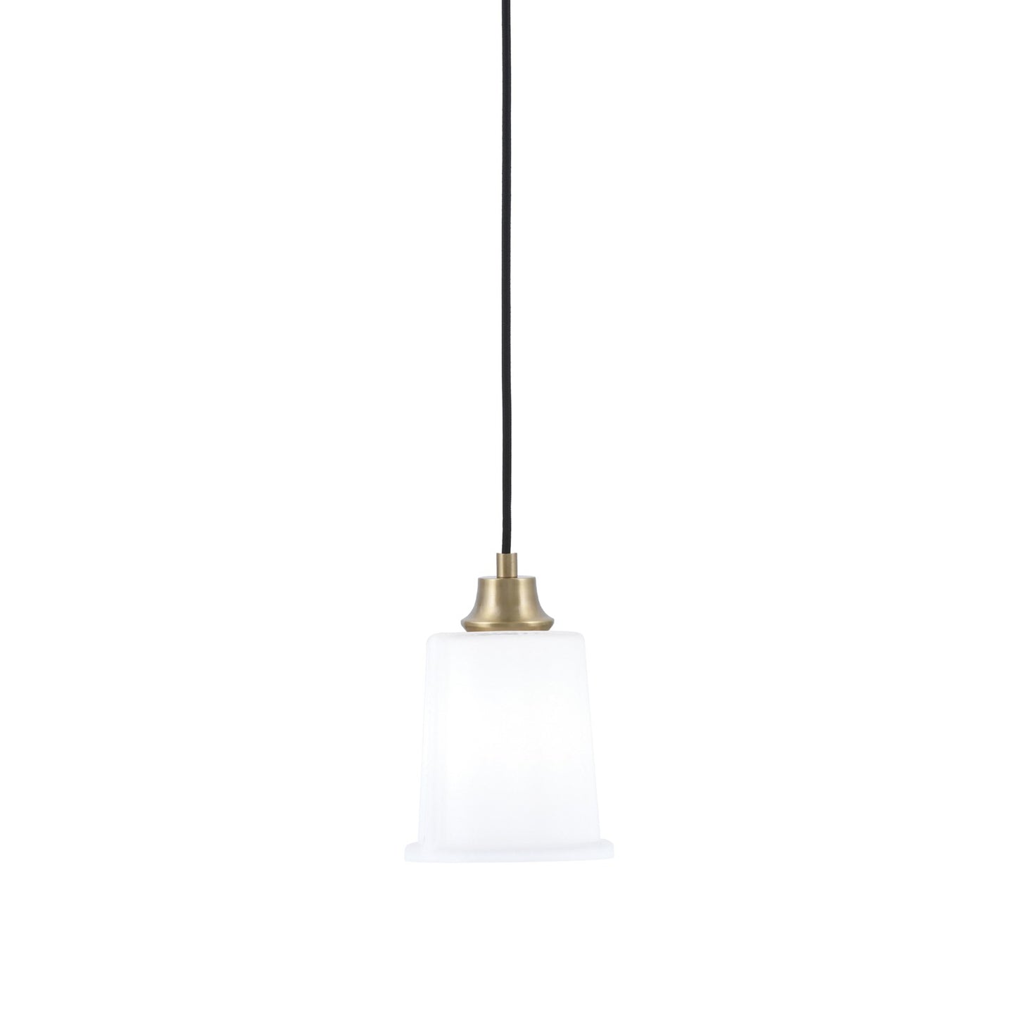 Toltec Cord 5.25in 1-Light Pendant | New Age Brass Steel and White Opal Glass | Kitchen Island & Dining Room | 5.25 x 8 in | Model 32-NAB-5031