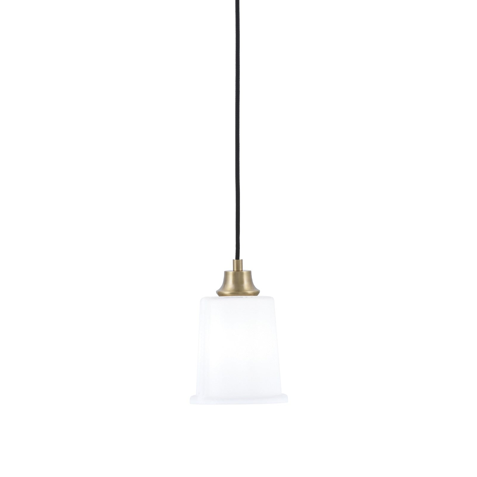 Toltec Cord 5.25in 1-Light Pendant | New Age Brass Steel and White Opal Glass | Kitchen Island & Dining Room | 5.25 x 8 in | Model 32-NAB-5031