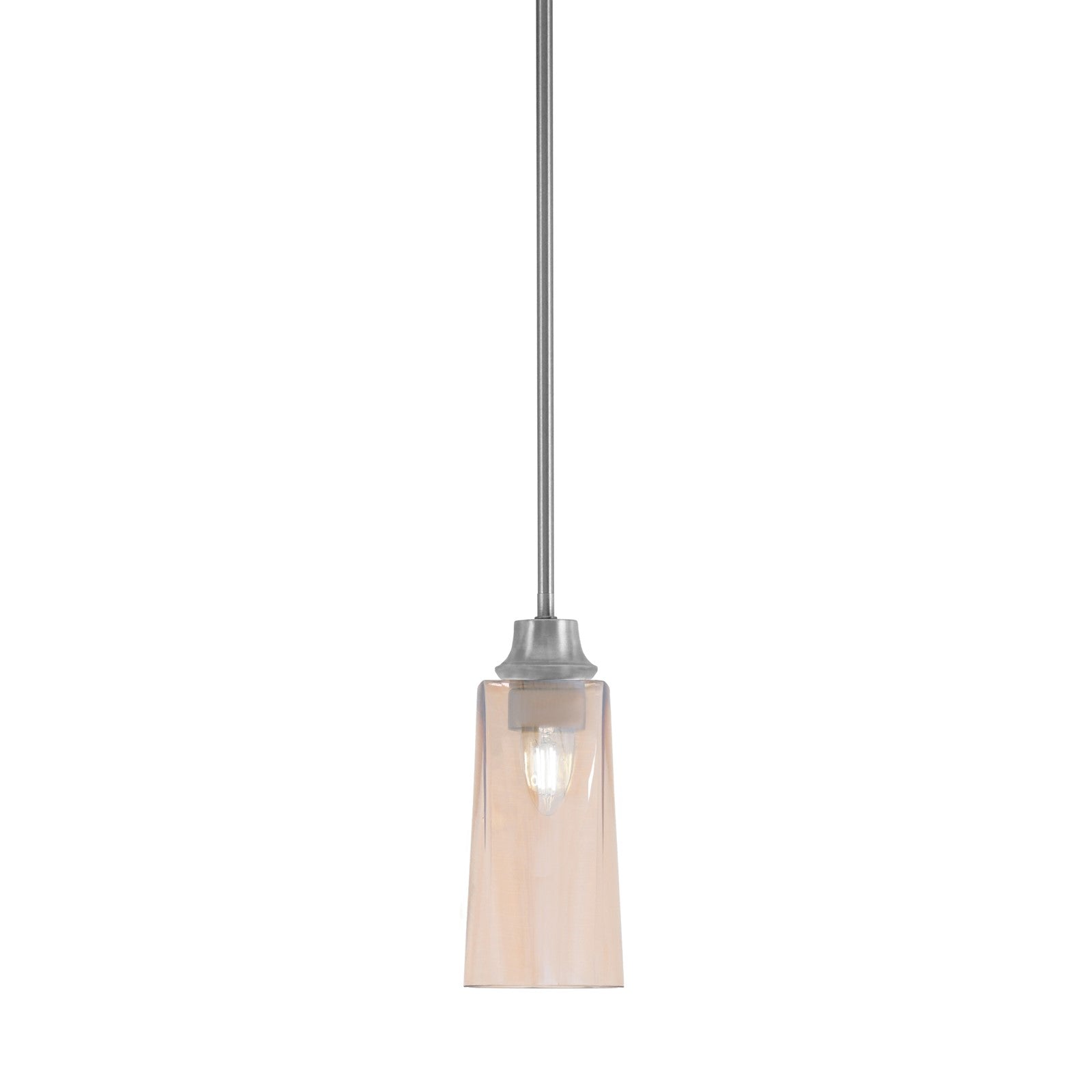 Toltec Stem 5in 1-Light Pendant | Graphite Steel and Amber Gradient Glass | Kitchen Island & Dining Room | 5.25 x 5.25 x 11.75 in | Model 33-GP-293