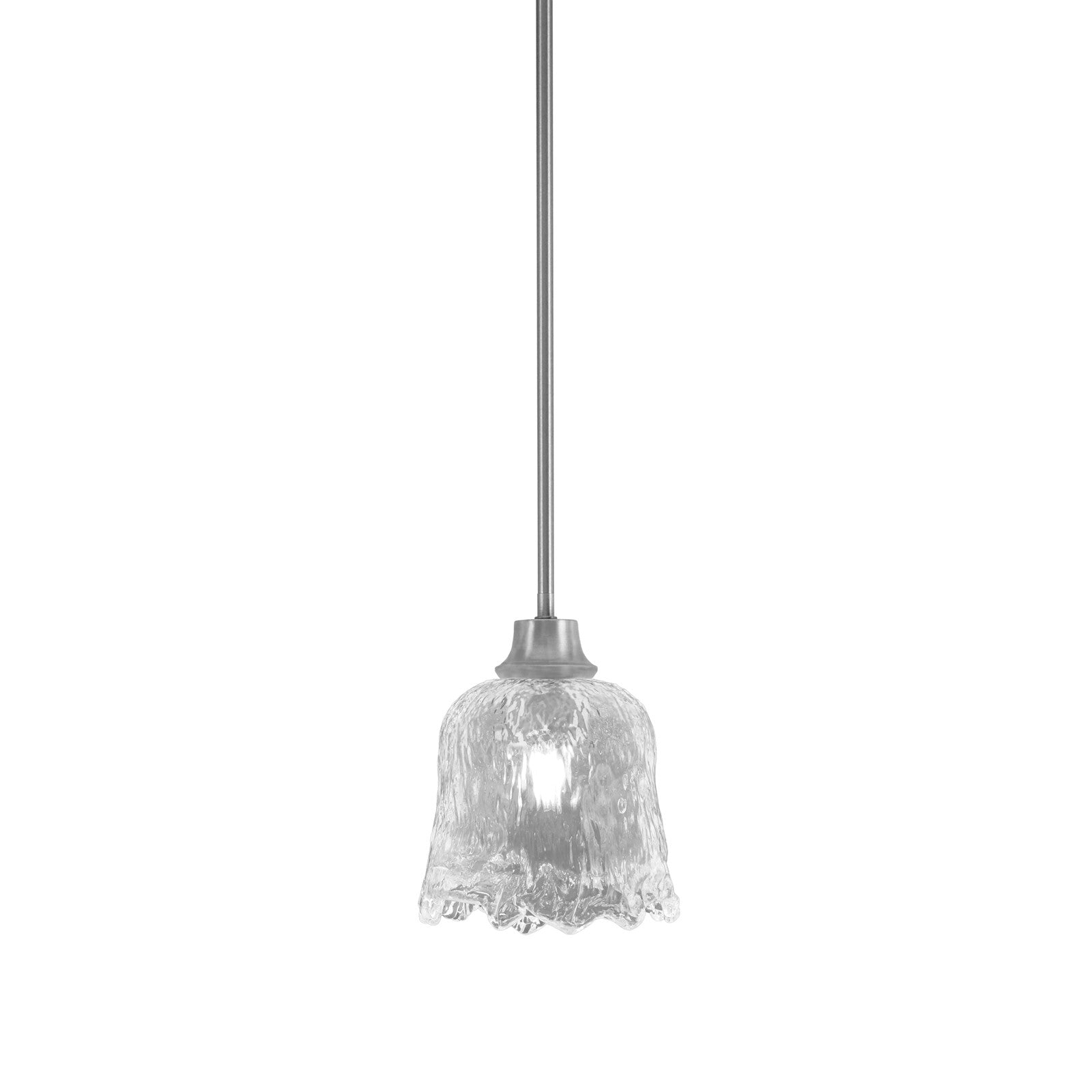 Toltec Stem 7in 1-Light Pendant | Graphite Steel and Clear Lava Glass | Kitchen Island & Dining Room | 7 x 7 x 8.75 in | Model 33-GP-4230