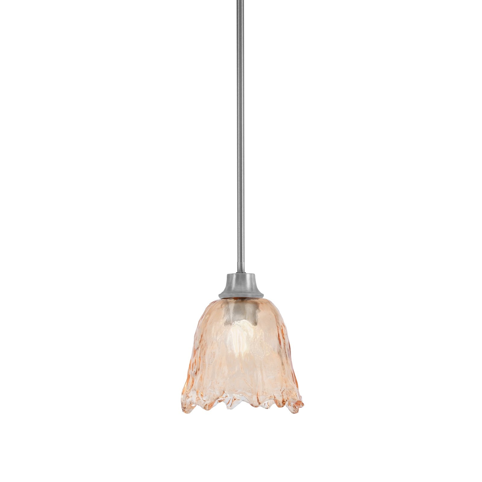 Toltec Stem 7in 1-Light Pendant | Modern Graphite Steel and Amber Lava Glass | Kitchen Island & Dining Room | 7 x 8.75 in | Model 33-GP-4233