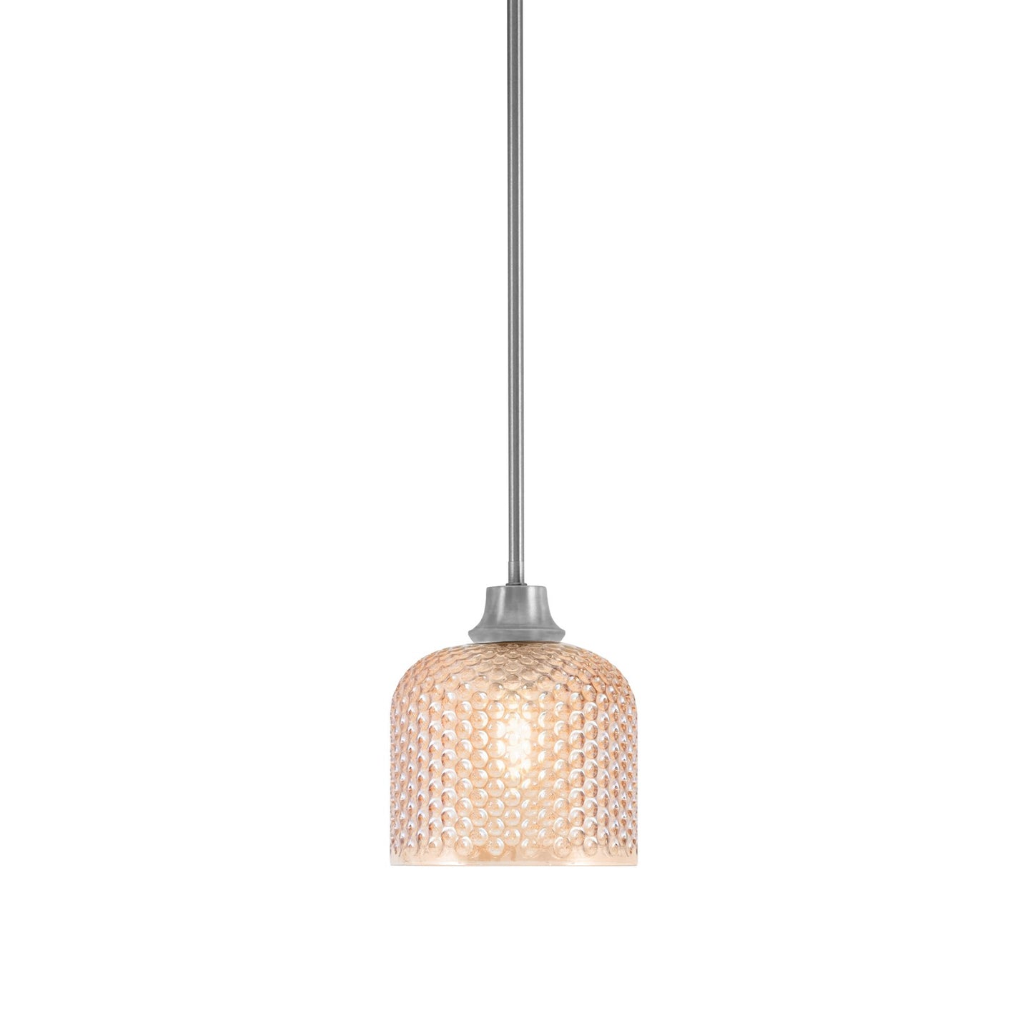 Toltec Stem 6in 1-Light Pendant | Modern Graphite Steel and Amber Textured Glass | Kitchen Island & Dining Room | 6 x 7 in | Model 33-GP-4613