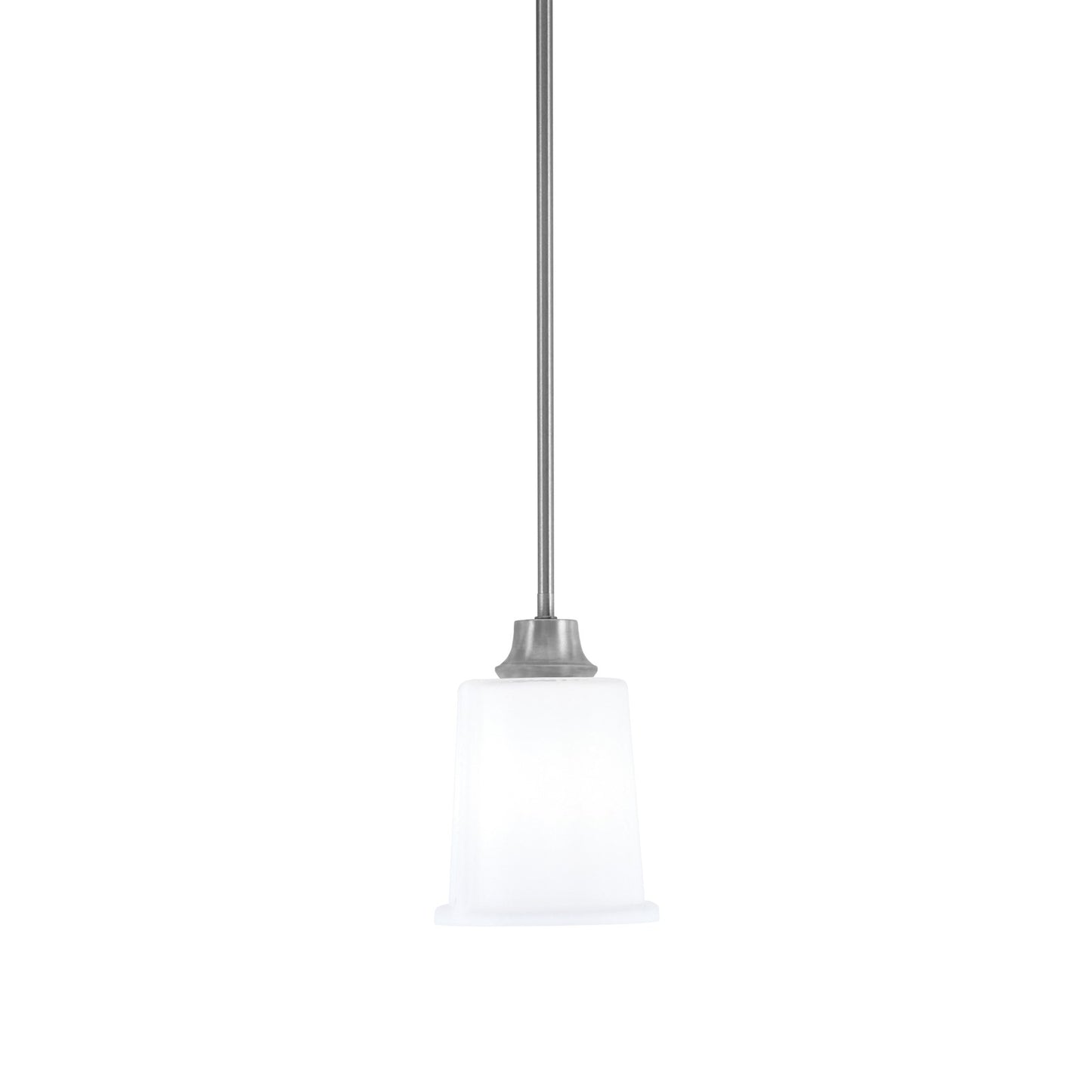 Toltec Stem 5.25in 1-Light Pendant | Graphite Steel and White Opal Glass | Kitchen Island & Dining Room | 5.25 x 7.75 in | Model 33-GP-5031