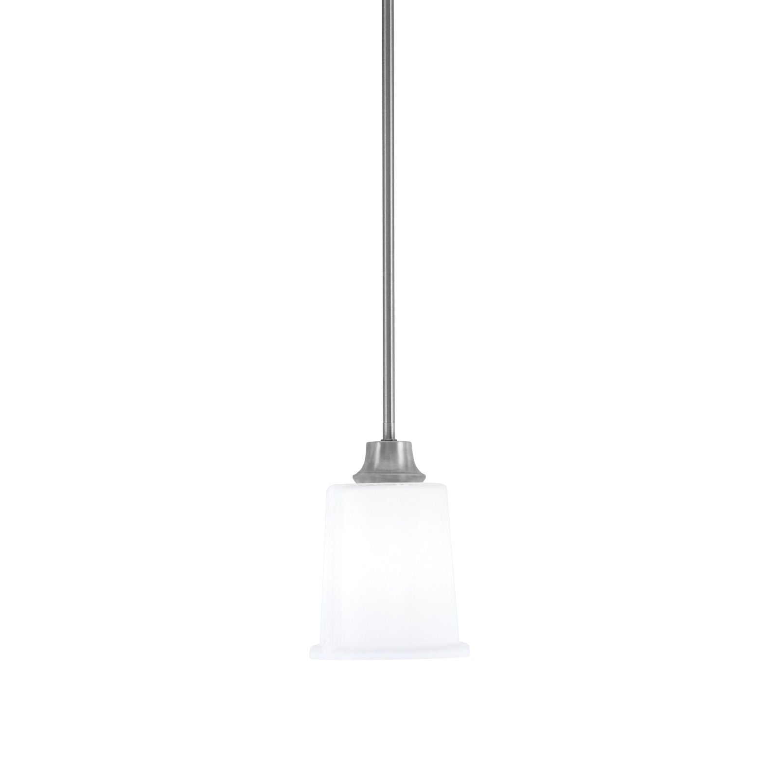 Toltec Stem 5.25in 1-Light Pendant | Graphite Steel and White Opal Glass | Kitchen Island & Dining Room | 5.25 x 7.75 in | Model 33-GP-5031