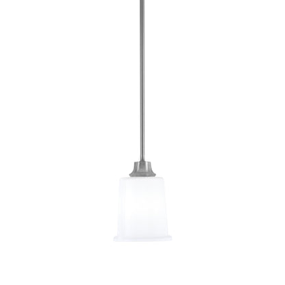 Toltec Stem 5.25in 1-Light Pendant | Graphite Steel and White Opal Glass | Kitchen Island & Dining Room | 5.25 x 7.75 in | Model 33-GP-5031