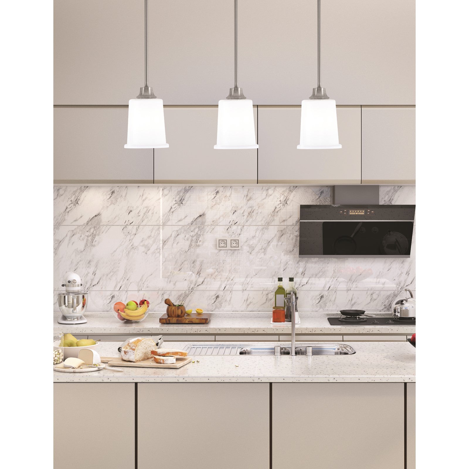 Toltec Stem 5.25in 1-Light Pendant | Graphite Steel and White Opal Glass | Kitchen Island & Dining Room | 5.25 x 7.75 in | Model 33-GP-5031