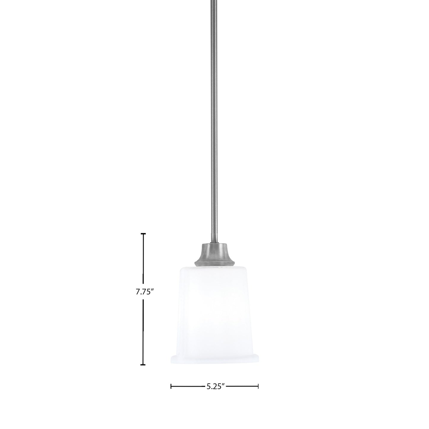 Toltec Stem 5.25in 1-Light Pendant | Graphite Steel and White Opal Glass | Kitchen Island & Dining Room | 5.25 x 7.75 in | Model 33-GP-5031