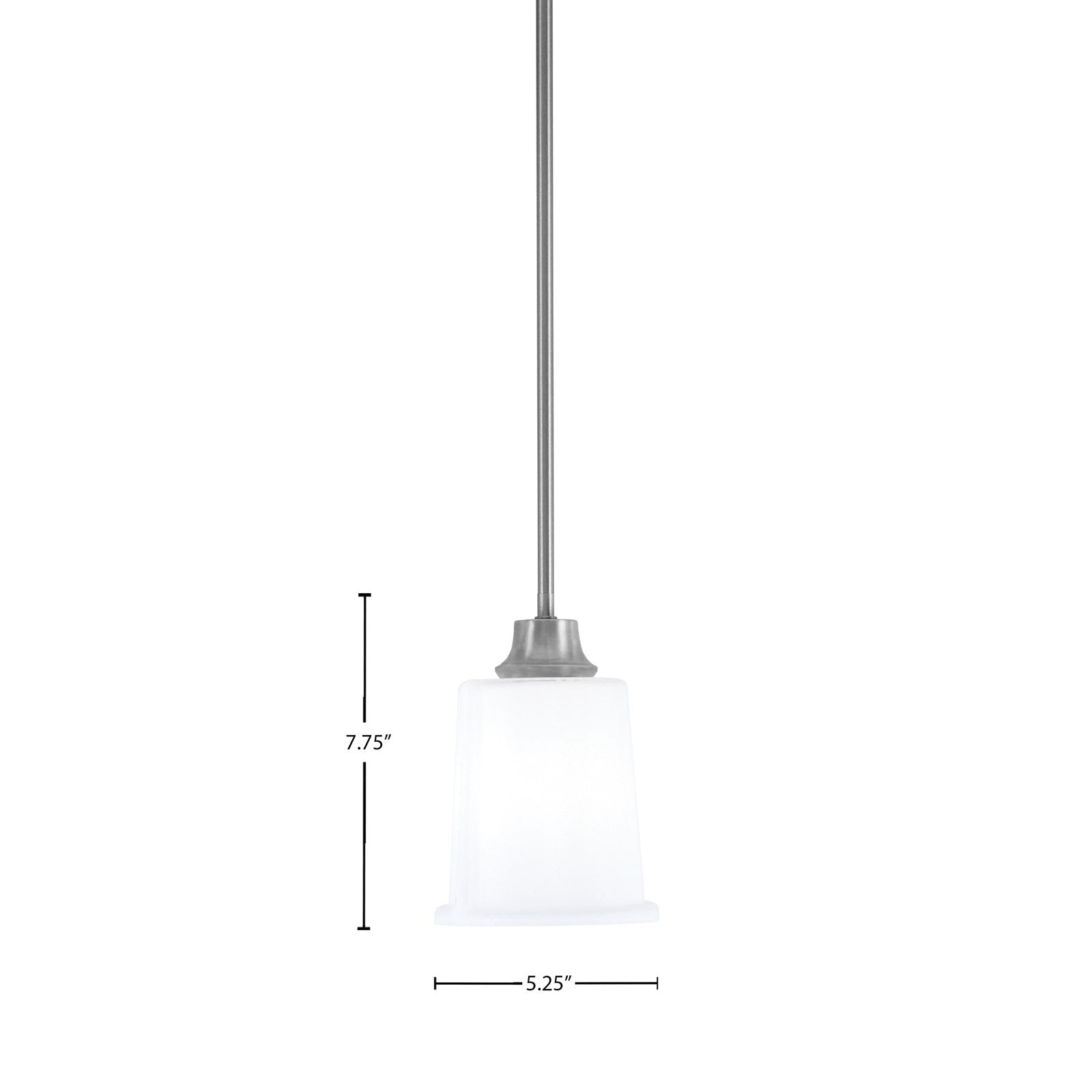 Toltec Stem 5.25in 1-Light Pendant | Graphite Steel and White Opal Glass | Kitchen Island & Dining Room | 5.25 x 7.75 in | Model 33-GP-5031
