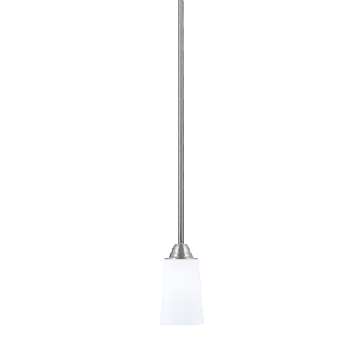 Toltec Paramount 4.5in 1-Light Mini Pendant | Transitional Brushed Nickel and White Opal Glass | Kitchen Island & Dining Room | Model 3401-BN-261