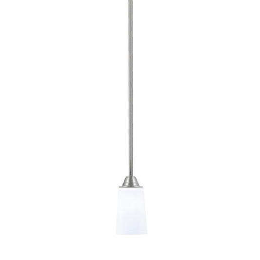 Toltec Paramount 4.5in 1-Light Mini Pendant | Transitional Brushed Nickel and White Opal Glass | Kitchen Island & Dining Room | Model 3401-BN-261