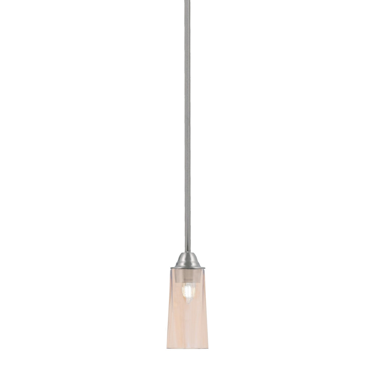 Toltec Paramount 5in 1-Light Mini Pendant | Modern Brushed Nickel and Amber Gradient Glass | Kitchen Island & Dining Room | Model 3401-BN-293