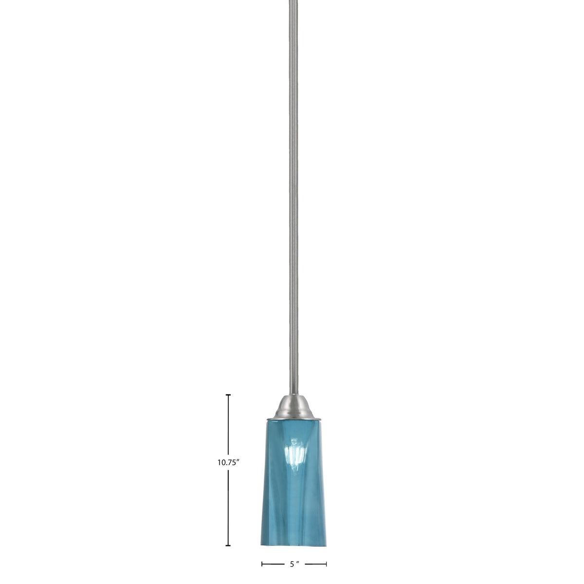 Toltec Paramount 5in 1-Light Mini Pendant | Contemporary Brushed Nickel and Blue Gradient Glass | Kitchen Island & Dining Room | Model 3401-BN-295