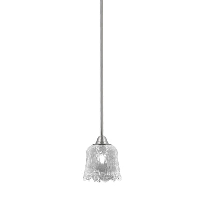 Toltec Paramount 7in 1-Light Mini Pendant | Brushed Nickel and Clear Lava Glass | Kitchen Island & Dining Room | 7 x 7.5 in | Model 3401-BN-4230