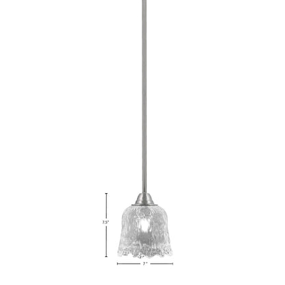 Toltec Paramount 7in 1-Light Mini Pendant | Brushed Nickel and Clear Lava Glass | Kitchen Island & Dining Room | 7 x 7.5 in | Model 3401-BN-4230