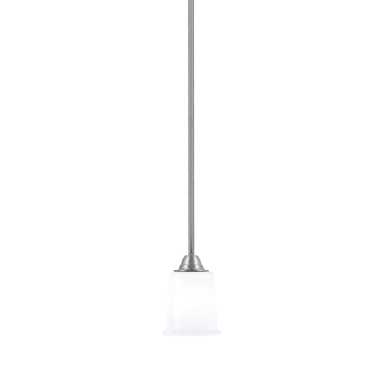 Toltec Paramount 5in 1-Light Mini Pendant | Contemporary Brushed Nickel and White Opal Glass | Kitchen Island & Dining Room | Model 3401-BN-5031