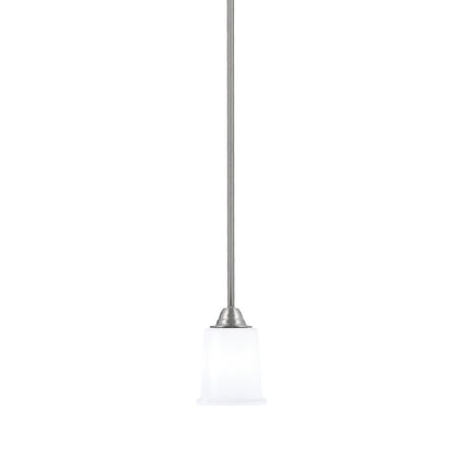 Toltec Paramount 5in 1-Light Mini Pendant | Contemporary Brushed Nickel and White Opal Glass | Kitchen Island & Dining Room | Model 3401-BN-5031
