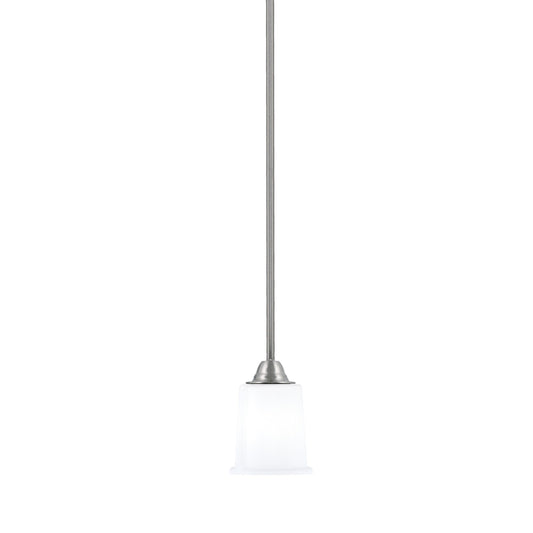 Toltec Paramount 5in 1-Light Mini Pendant | Contemporary Brushed Nickel and White Opal Glass | Kitchen Island & Dining Room | Model 3401-BN-5031