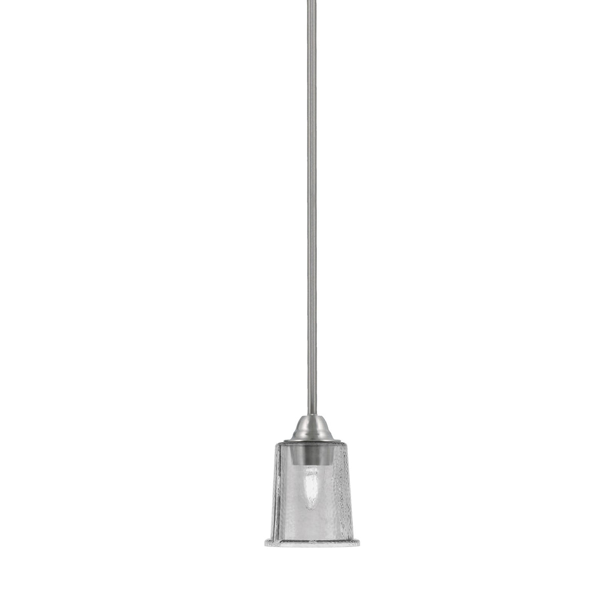 Toltec Paramount 5in 1-Light Mini Pendant | Contemporary Brushed Nickel and Smoke Bubble Glass | Kitchen Island & Dining Room | Model 3401-BN-5032
