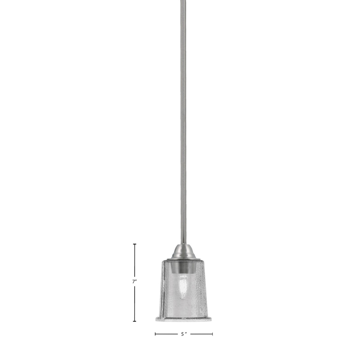Toltec Paramount 5in 1-Light Mini Pendant | Contemporary Brushed Nickel and Smoke Bubble Glass | Kitchen Island & Dining Room | Model 3401-BN-5032