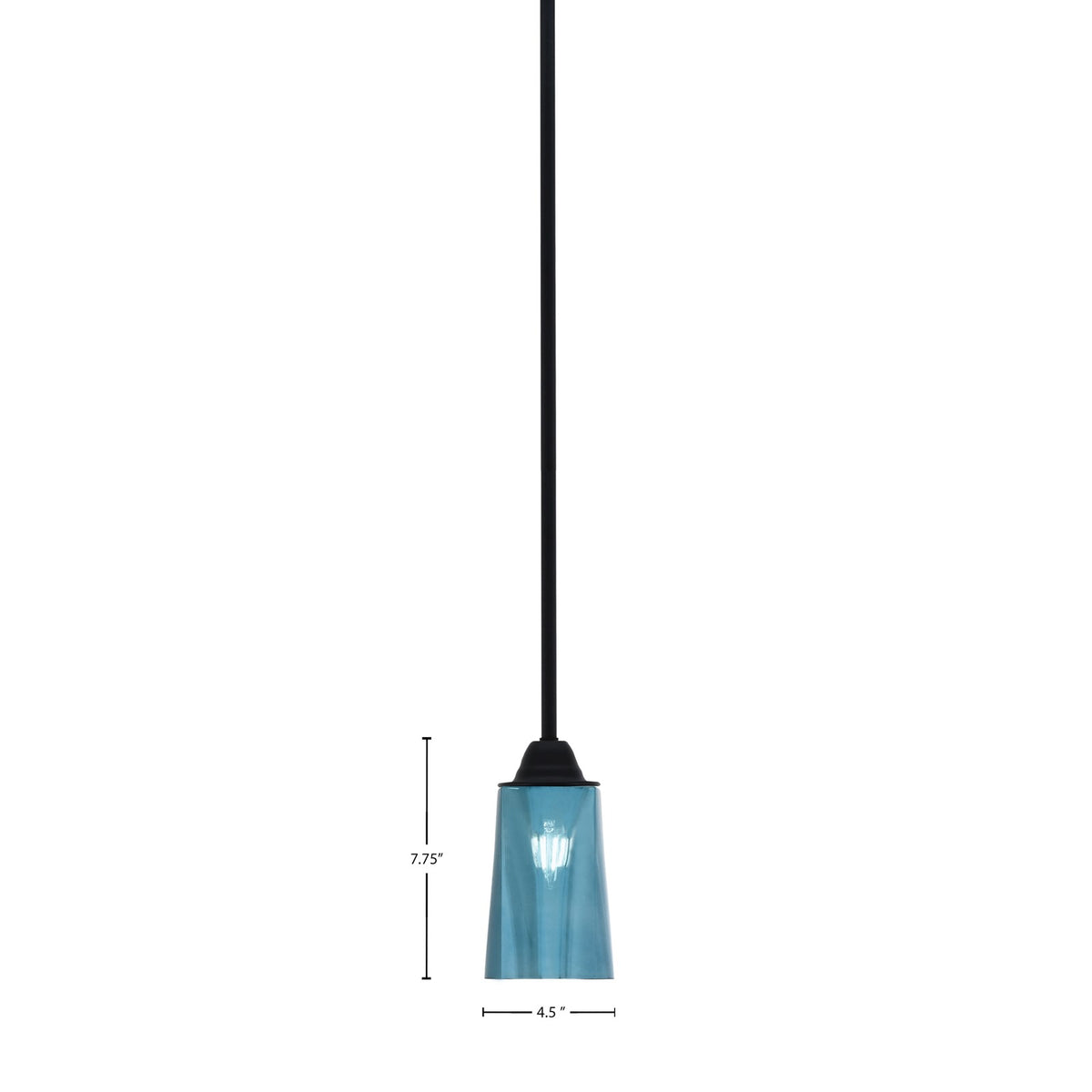 Toltec Paramount 5in 1-Light Mini Pendant | Modern Matte Black and Blue Gradient Glass | Kitchen Island & Dining Room | Model 3401-MB-265