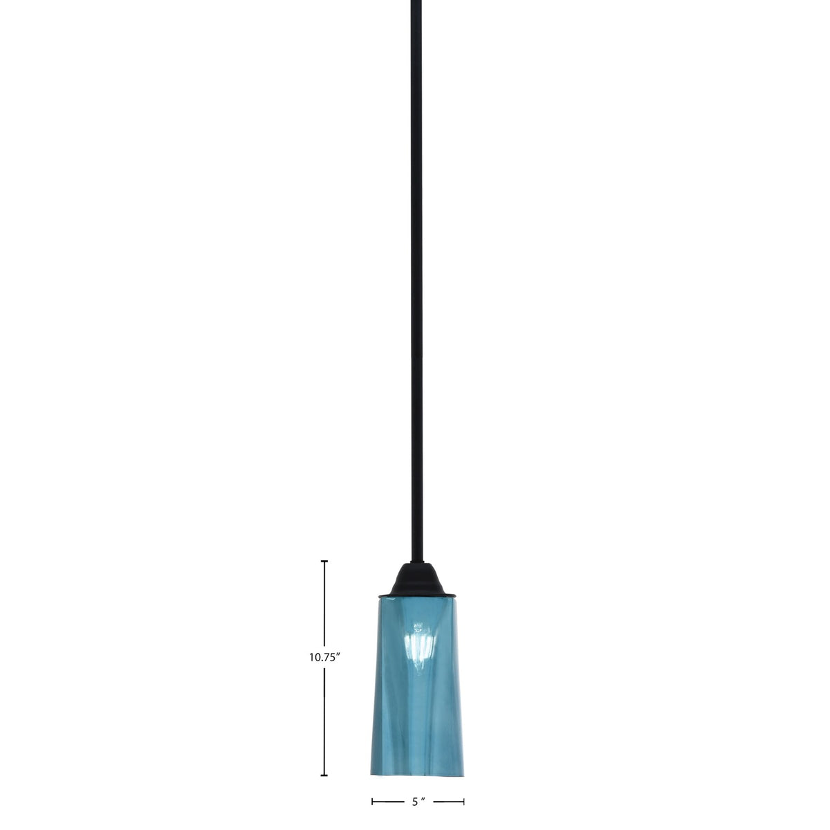 Toltec Paramount 5in 1-Light Mini Pendant | Modern Matte Black and Blue Gradient Glass | Kitchen Island & Dining Room | Model 3401-MB-295