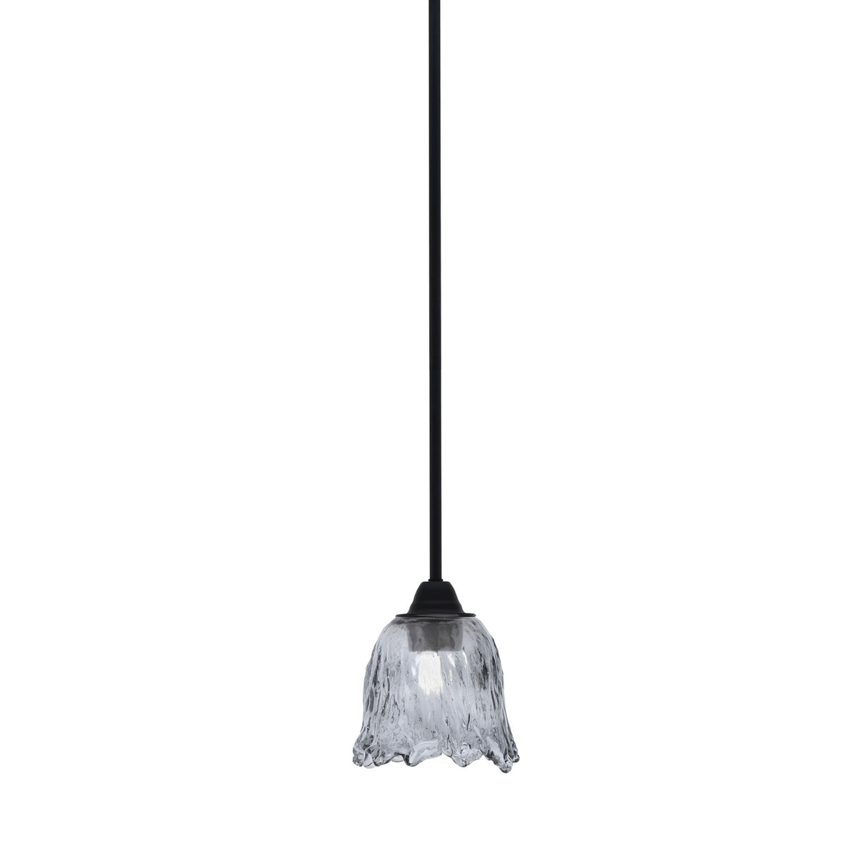 Toltec Paramount 7in 1-Light Mini Pendant | Modern Matte Black and Smoke Lava Glass | Kitchen Island & Dining Room | 7 x 7.5 in | Model 3401-MB-4232
