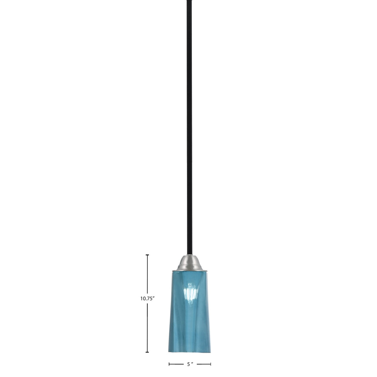 Toltec Paramount 5in 1-Light Mini Pendant | Modern Matte Black and Brushed Nickel Blue Gradient Glass | Kitchen Island & Dining | Model 3401-MBBN-295