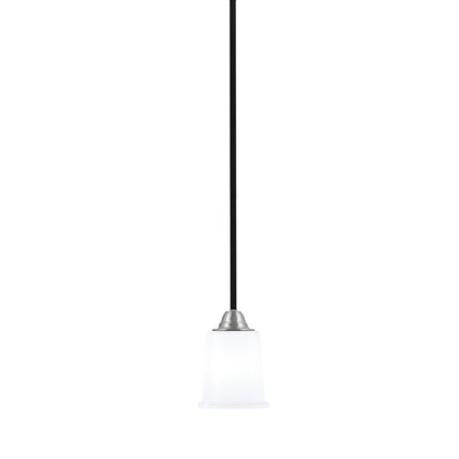 Toltec Paramount 5in 1-Light Mini Pendant | Modern Matte Black and Brushed Nickel White Opal Glass | Kitchen Island & Dining | Model 3401-MBBN-5031