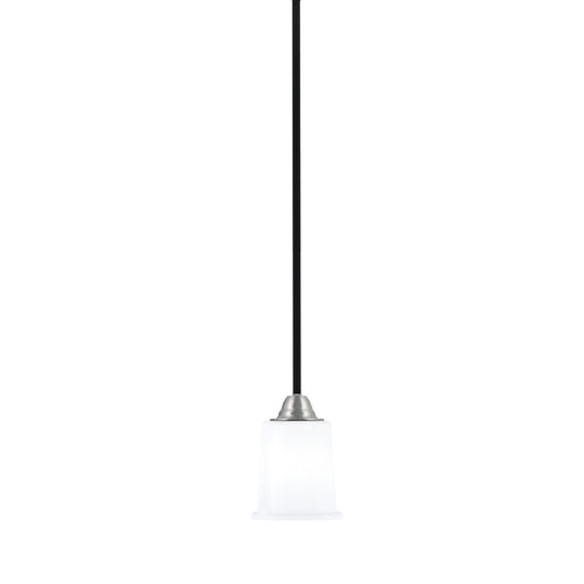 Toltec Paramount 5in 1-Light Mini Pendant | Modern Matte Black and Brushed Nickel White Opal Glass | Kitchen Island & Dining | Model 3401-MBBN-5031