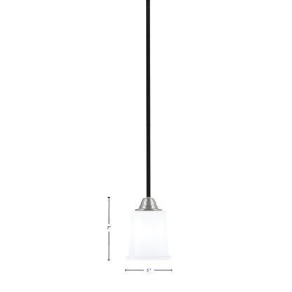 Toltec Paramount 5in 1-Light Mini Pendant | Modern Matte Black and Brushed Nickel White Opal Glass | Kitchen Island & Dining | Model 3401-MBBN-5031