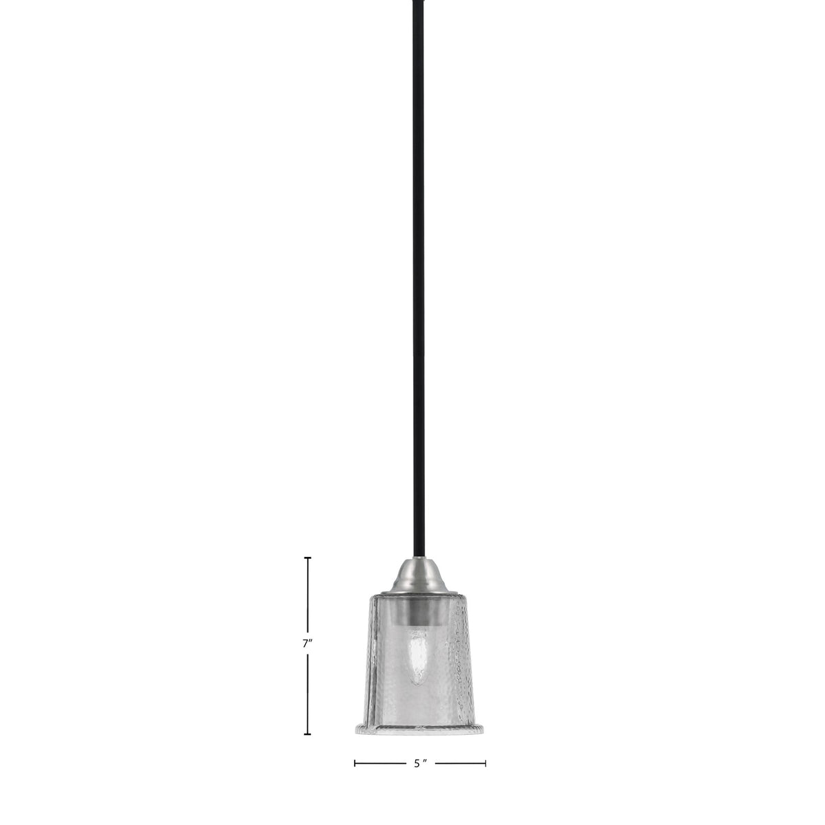 Toltec Paramount 5in 1-Light Mini Pendant | Modern Matte Black and Brushed Nickel Smoke Bubble Glass | Kitchen Island & Dining | Model 3401-MBBN-5032