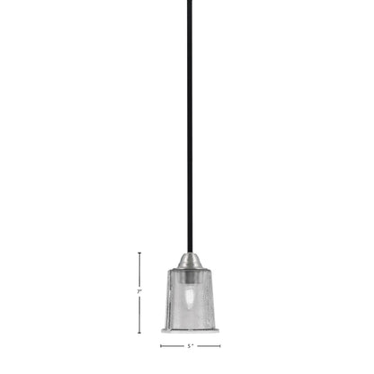 Toltec Paramount 5in 1-Light Mini Pendant | Modern Matte Black and Brushed Nickel Smoke Bubble Glass | Kitchen Island & Dining | Model 3401-MBBN-5032