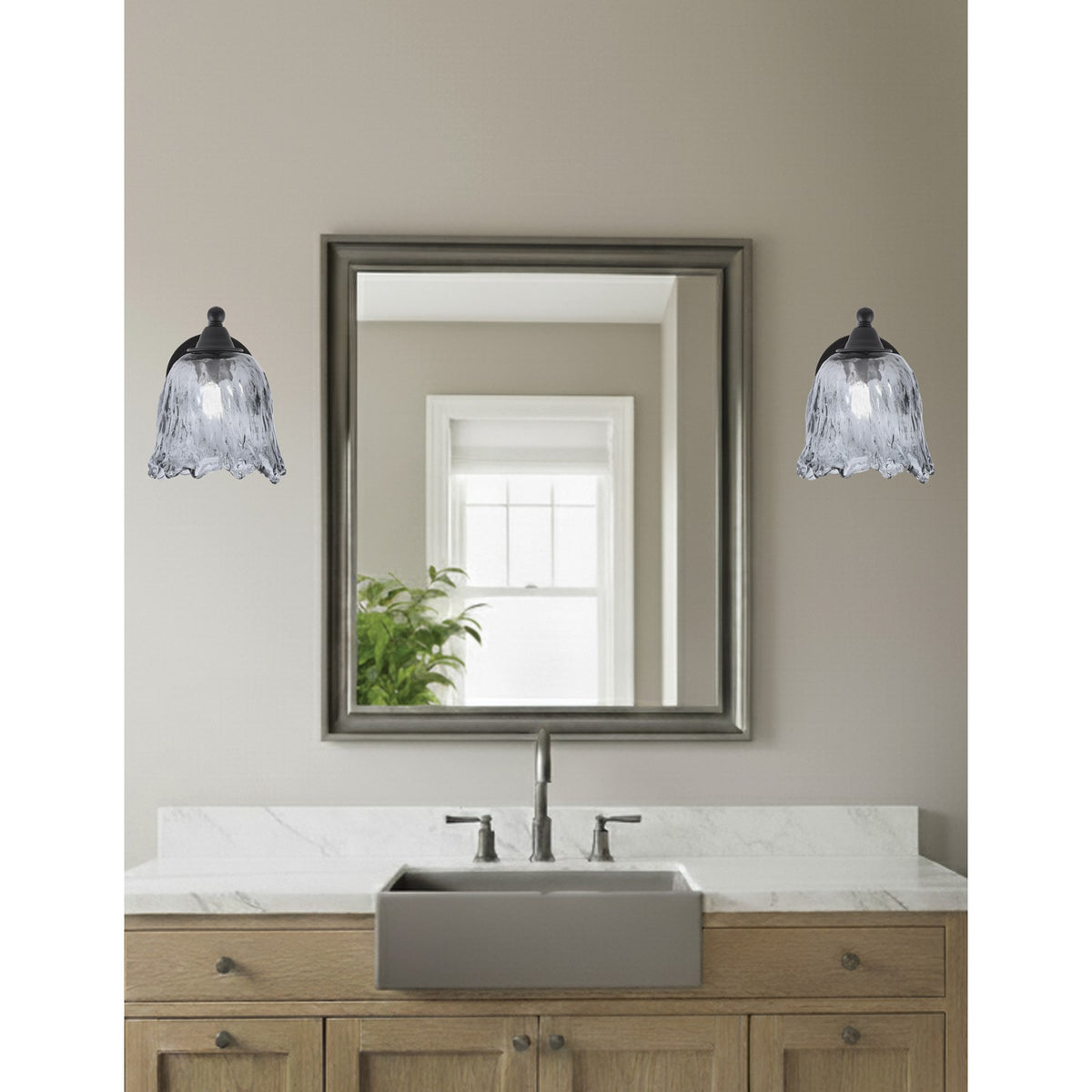 Toltec Paramount 7in 1-Light Wall Sconce | Modern Matte Black and Smoke Lava Glass | Bathroom & Hallway Accent Light | Model 3421-MB-4232
