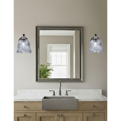 Toltec Paramount 7in 1-Light Wall Sconce | Industrial Matte Black and Brushed Nickel Smoke Lava Glass | Bedroom & Hallway | Model 3421-MBBN-4232