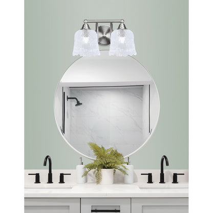 Toltec Paramount 2-Light Bath Bar | Brushed Nickel and Clear Lava Glass | Bathroom Vanity & Powder Room | 8 x 8.75 in | Model 3422-BN-4230