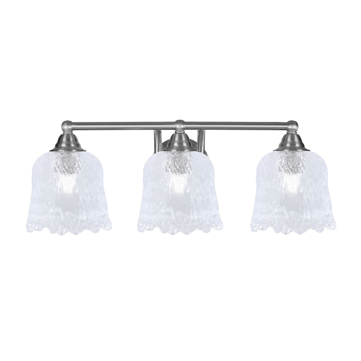 Toltec Paramount 3-Light Bath Bar | Brushed Nickel and Clear Lava Glass | Bathroom Vanity & Powder Room | 8 x 8.75 in | Model 3423-BN-4230