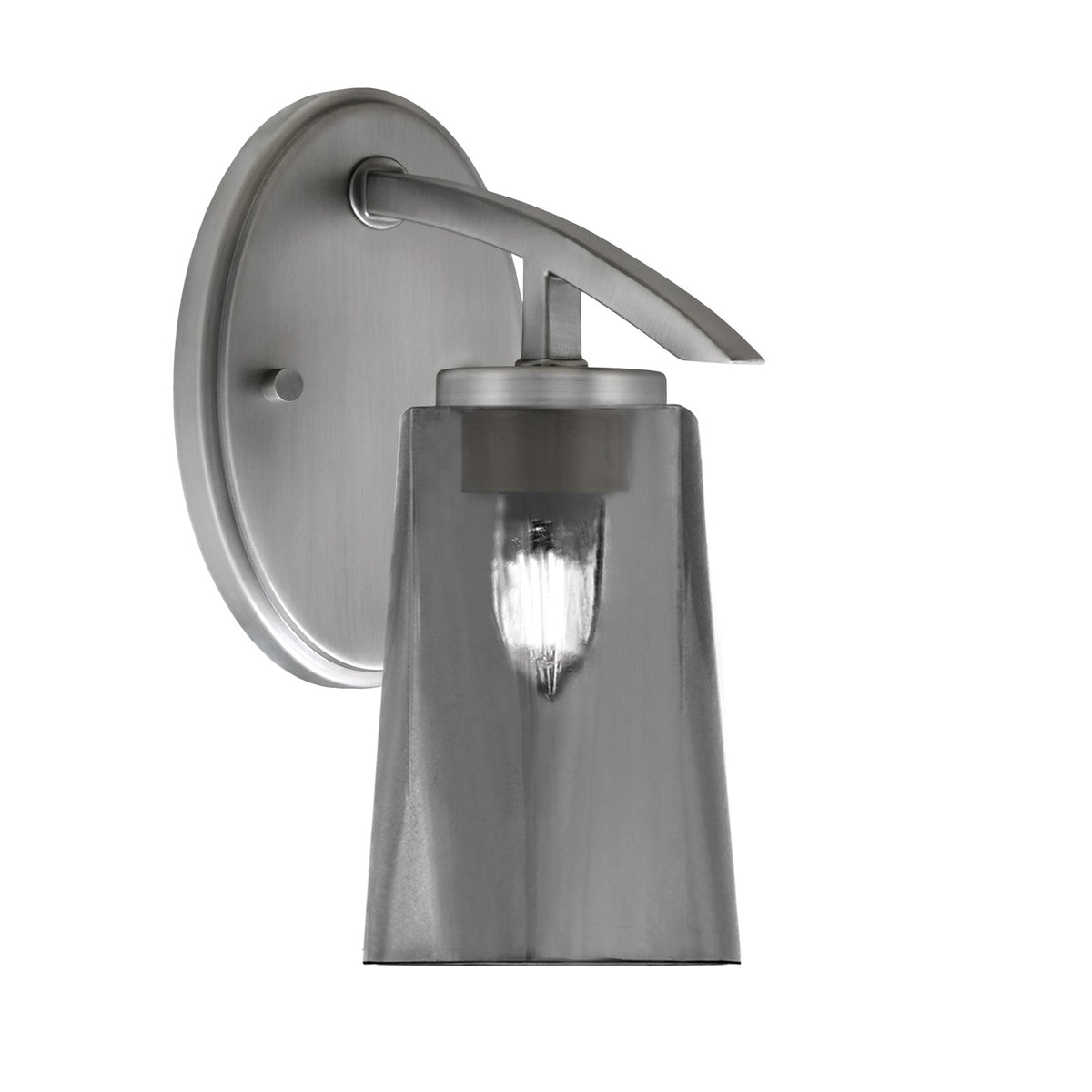 Toltec Kurve 10in 1-Light Wall Sconce | Modern Graphite and Smoke Bubble Glass | Bedroom & Hallway Accent Light | Model 3720-GP-262
