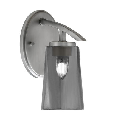 Toltec Kurve 10in 1-Light Wall Sconce | Modern Graphite and Smoke Bubble Glass | Bedroom & Hallway Accent Light | Model 3720-GP-262