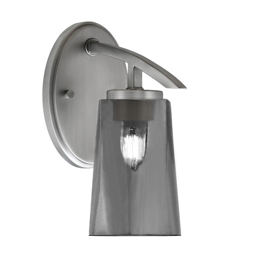 Toltec Kurve 10in 1-Light Wall Sconce | Modern Graphite and Smoke Bubble Glass | Bedroom & Hallway Accent Light | Model 3720-GP-262