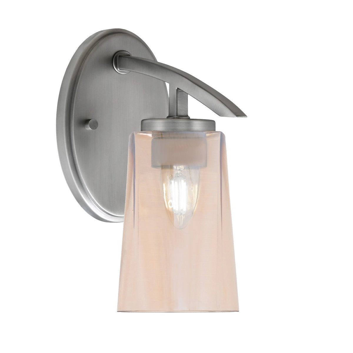 Toltec Kurve 10in 1-Light Wall Sconce | Modern Graphite and Amber Gradient Glass | Bedroom & Hallway Accent Light | Model 3720-GP-263